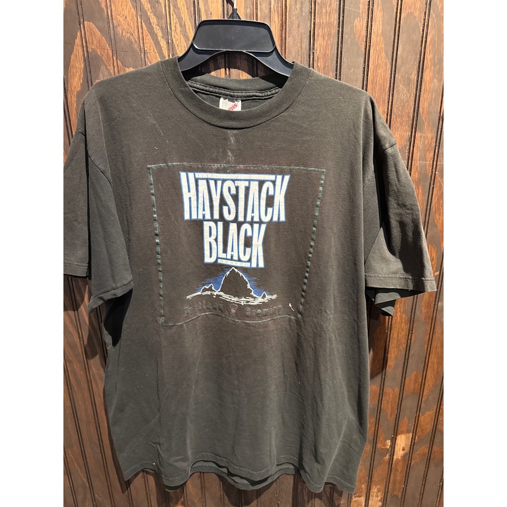 Vintage Portland Brewing Haystack Black Porter TShirt Hanes Beefy-T Black XL 90s